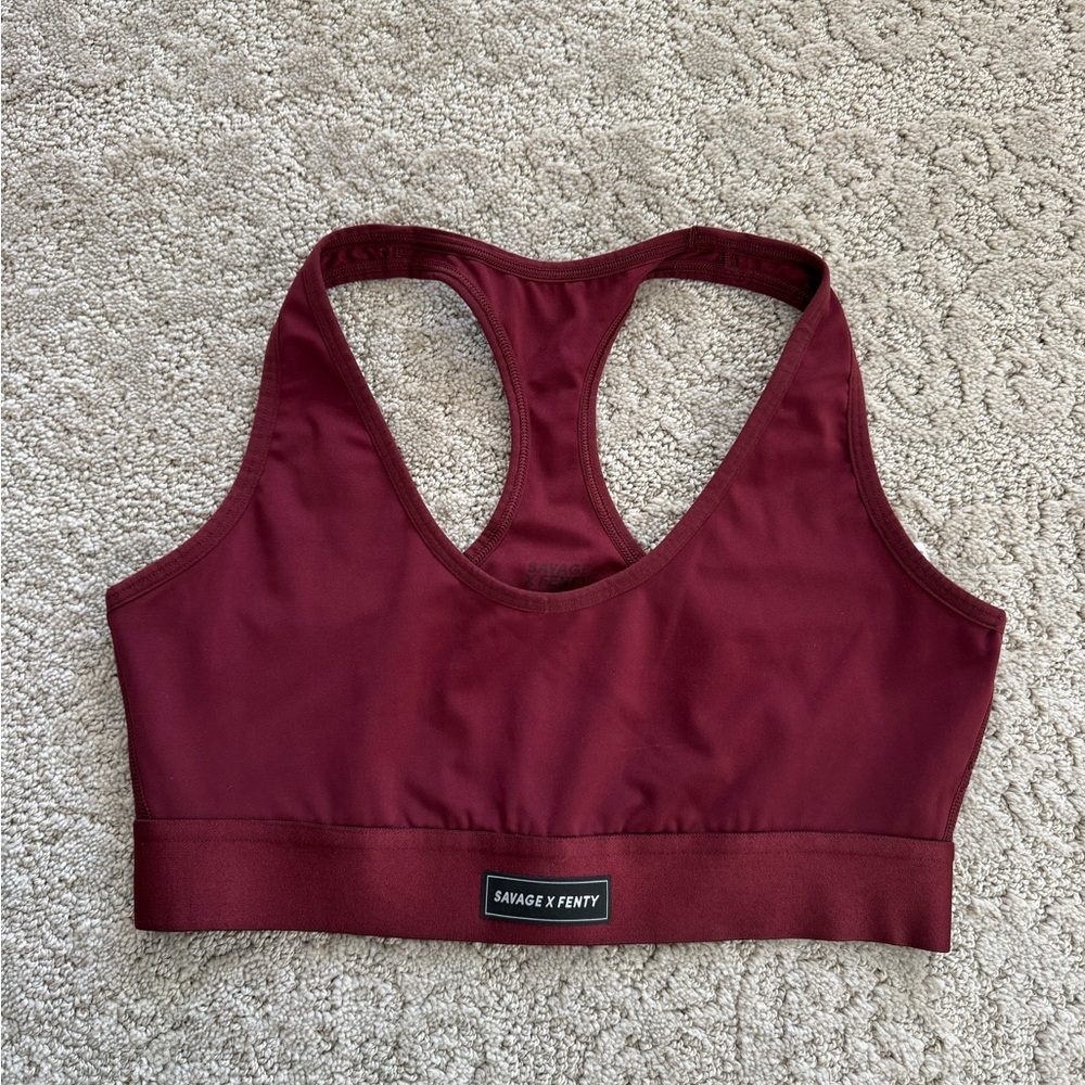 Savage X Fenty Dark Red Sports Bra